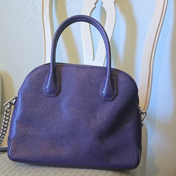 Michael Kors Purple Handbag Dome Satchel - Picture 2 of 8